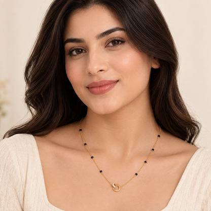Interlocked Mangalsutra - 18k Gold Plated Anti Tarnish jewellery