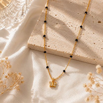 Evara Crystal Mangalsutra - 18k Gold Plated