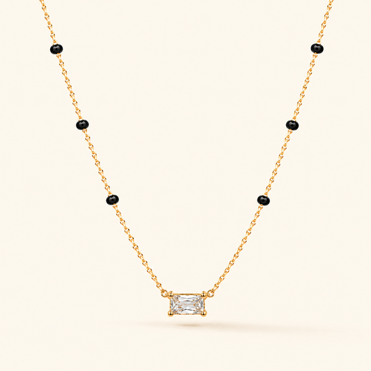Baguette Stone Mangalsutra - 18k Gold Plated
