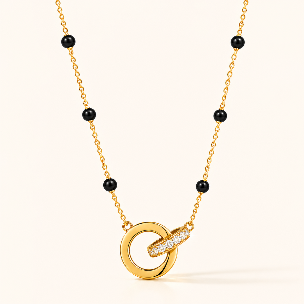 Interlocked Mangalsutra - 18k Gold Plated Anti Tarnish jewellery