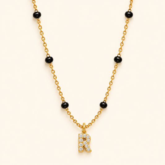 Dainty Initials Mangalsutra - 18k Gold Plated Anti Tarnish jewellery