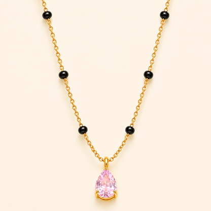 Pink Drop Mangalsutra - 18k Gold Plated Anti Tarnish jewellery