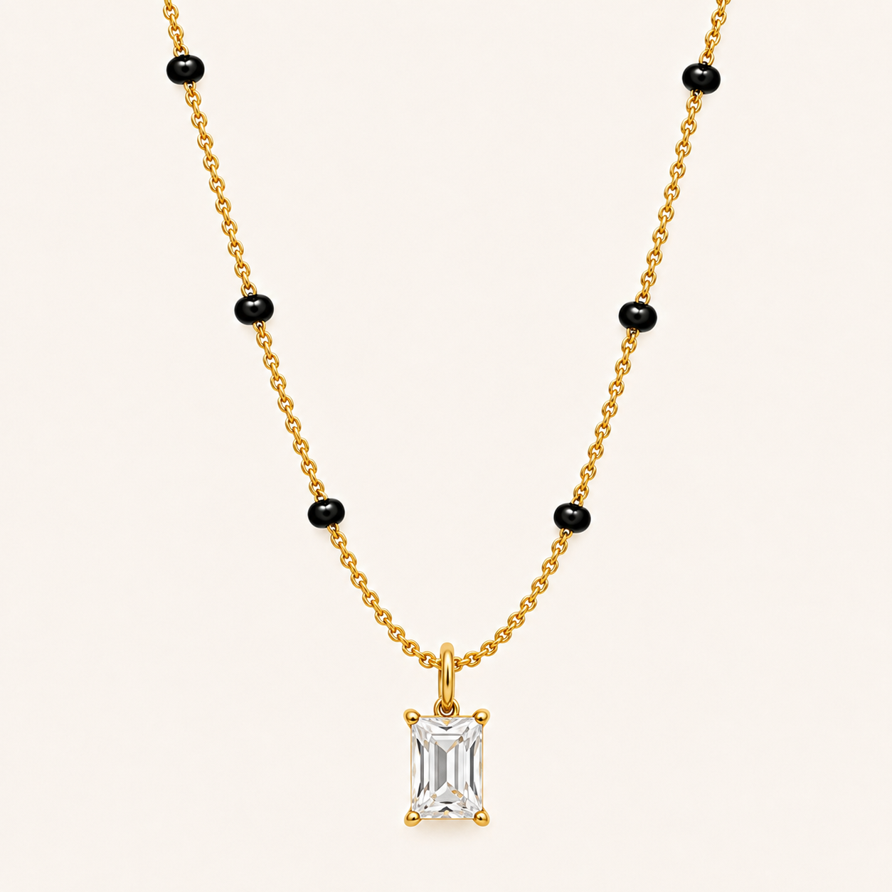 Crystal Prism Mnagalsutra - 18k Gold Plated