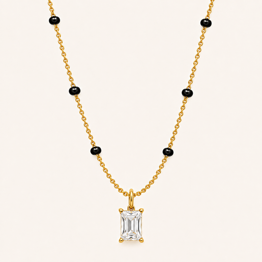 Crystal Prism Mnagalsutra - 18k Gold Plated