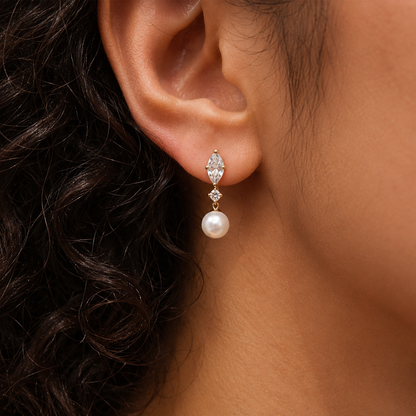 Ciela Pearl Drops Earrings - 18K Gold Plated