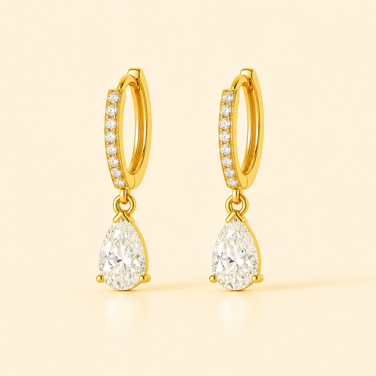Sia  Solitaire Earrings - 18K Gold Plated Anti Tarnish jewellery
