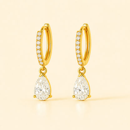 Sia  Solitaire Earrings - 18K Gold Plated Anti Tarnish jewellery