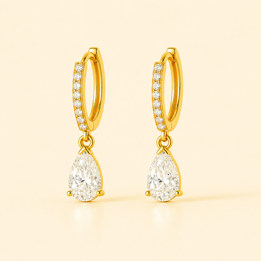 Sia  Solitaire Earrings - 18K Gold Plated