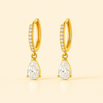 Sia  Solitaire Earrings - 18K Gold Plated