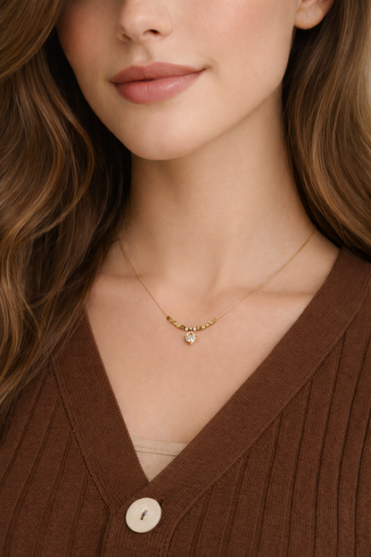 Solitaire Drift Necklace - 18K Gold Plated