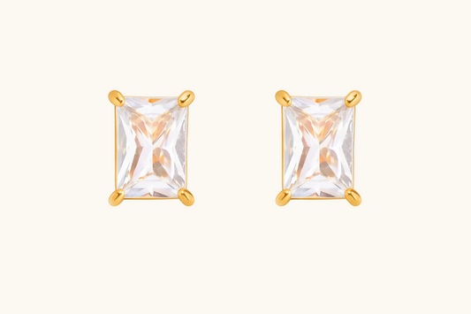 Square Studs Earrings - 18K Gold Plated