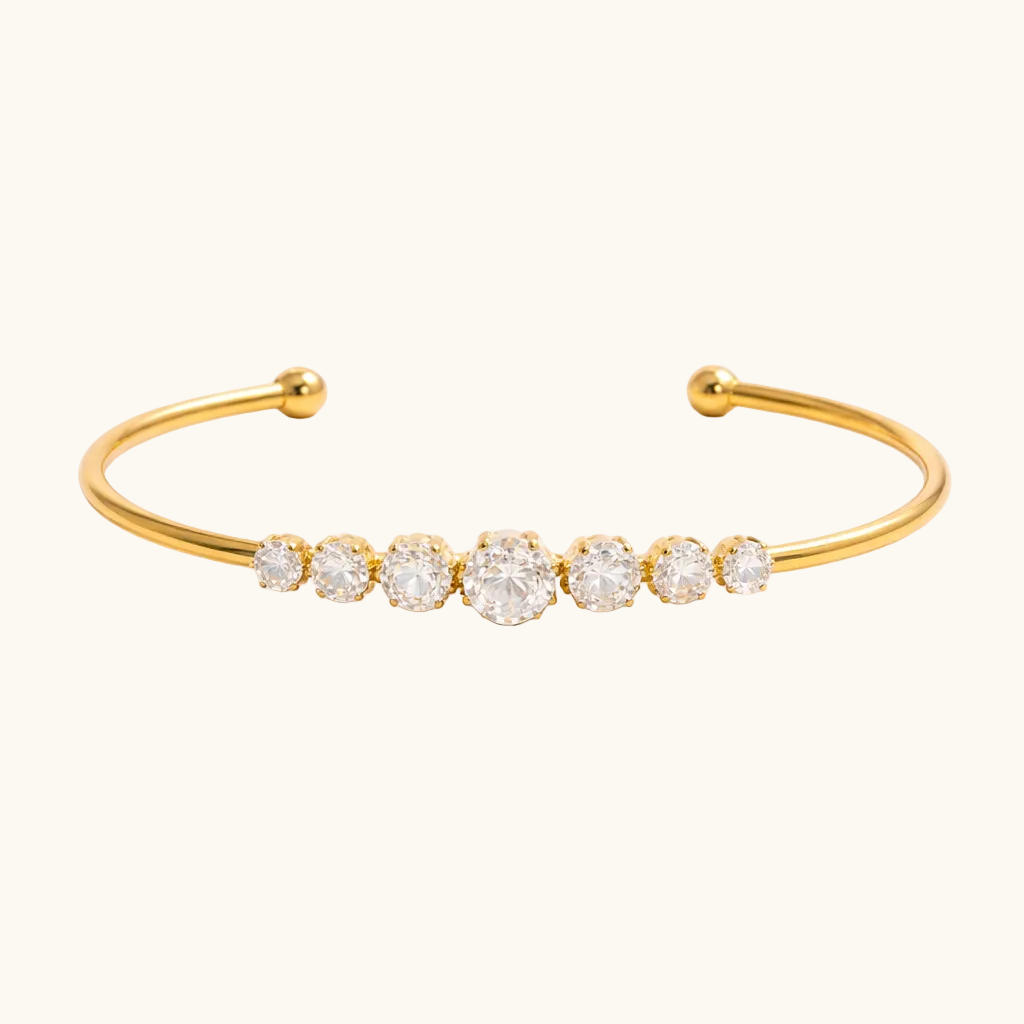 Crownline Crystal Cuff - 18K Gold Plated