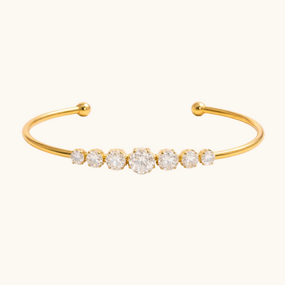 Crownline Crystal Cuff - 18K Gold Plated