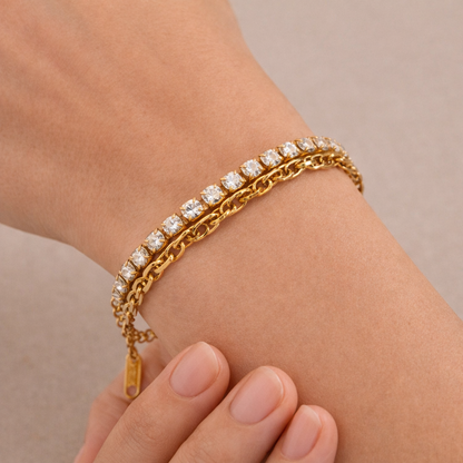 TwinLine Tennis Bracelet - 18K Gold Plated