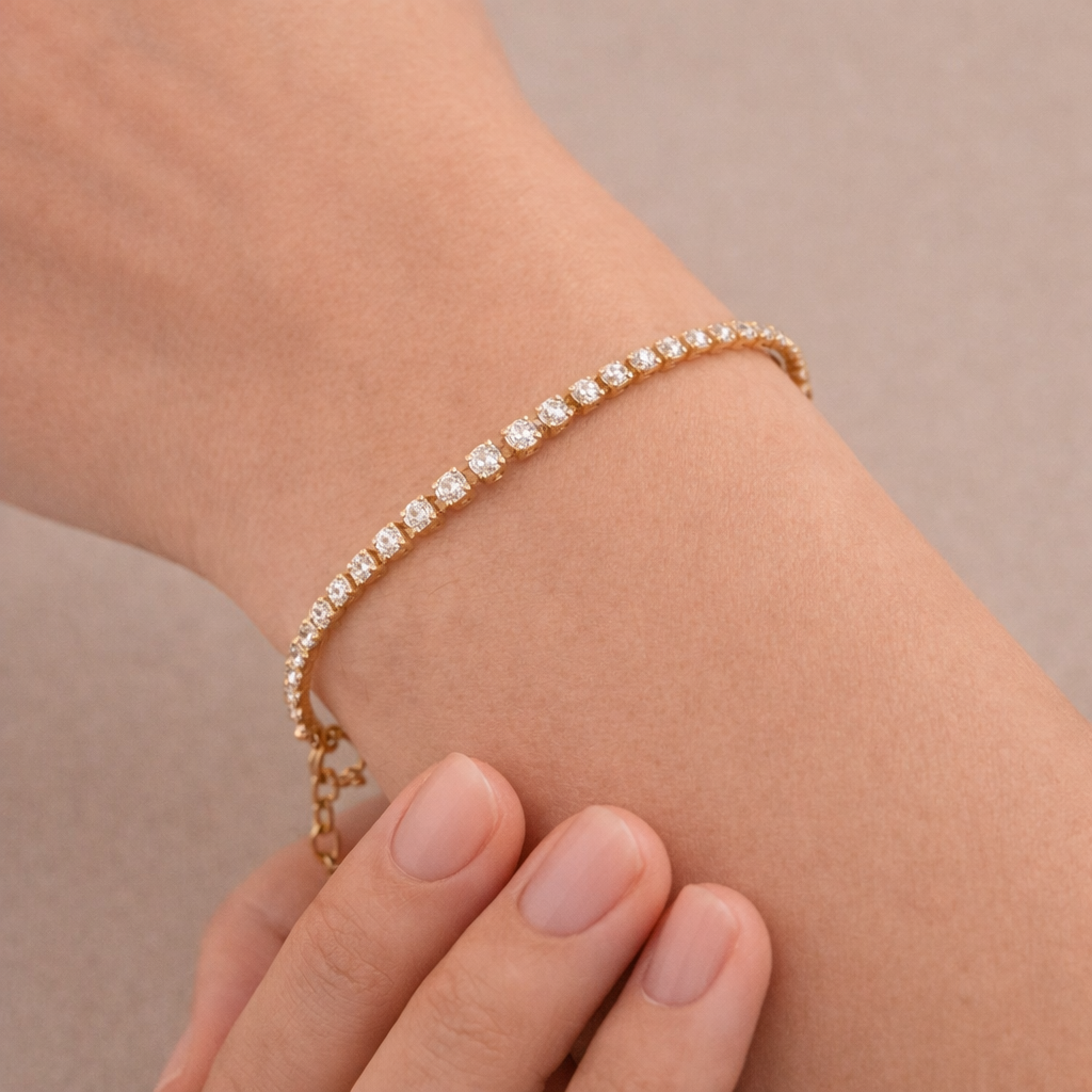 Starlit Tennis Bracelet - 18K Gold Plated