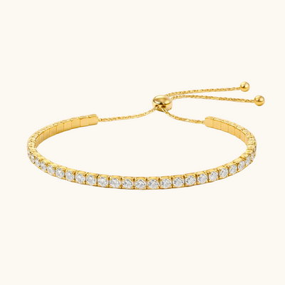 Adjustable Tennis Bracelet - 18K Gold Plated