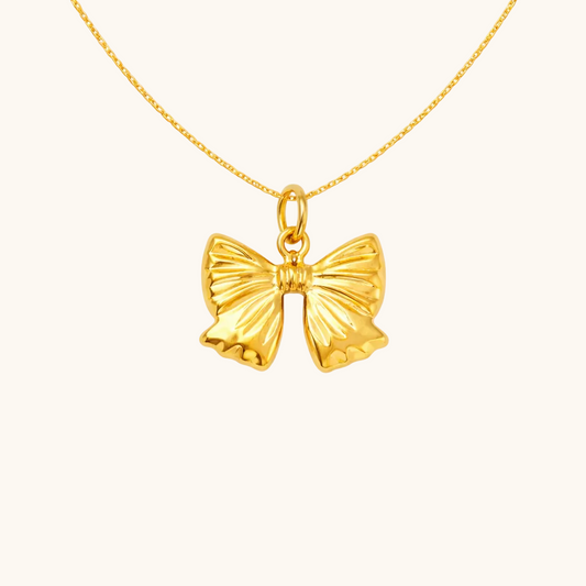 Golden Bow Pendant – 18K Gold Plated