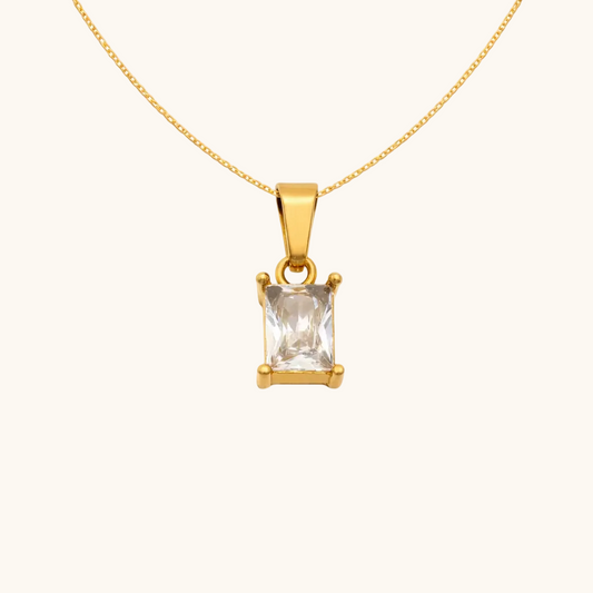 Crystal Prism Pendant – 18K Gold Plated
