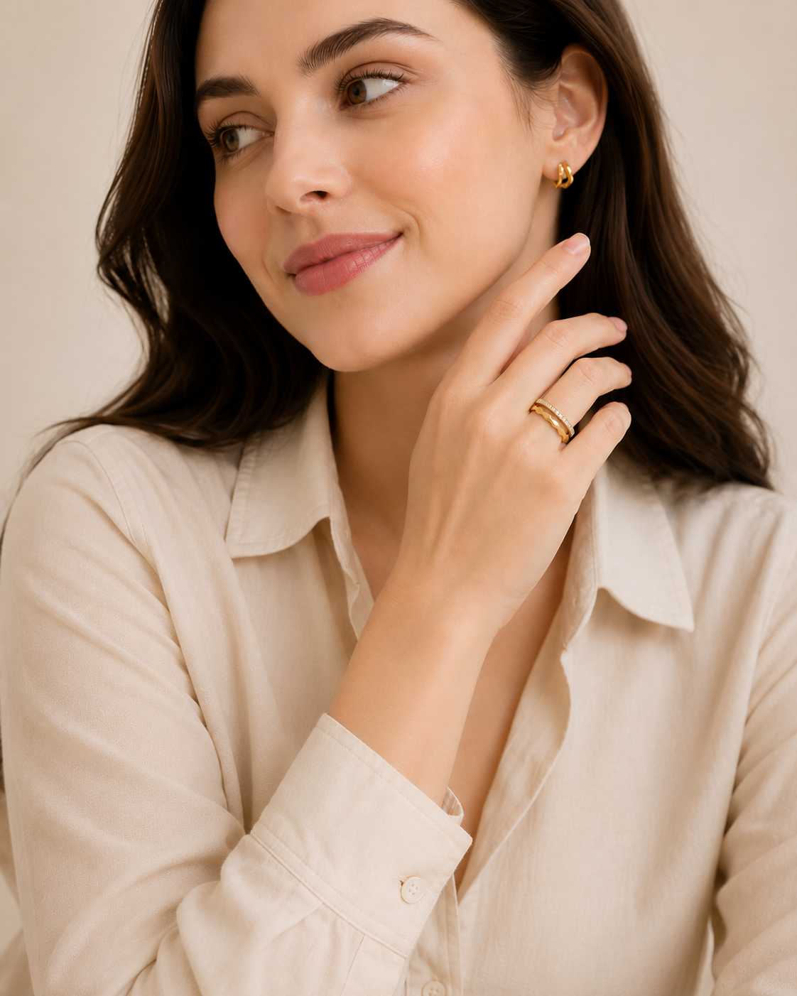 Aurelia Wave Ring - 18k Gold Plated