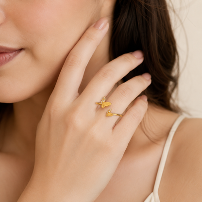 Tinyfly Wings Ring - 18k Gold Plated