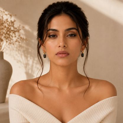 Midnight Muse Hoops Earrings - 18k Gold Plated