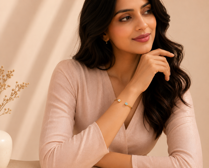 Twinlight Bangle Cuff - 18k Gold Plated (Adjustable)