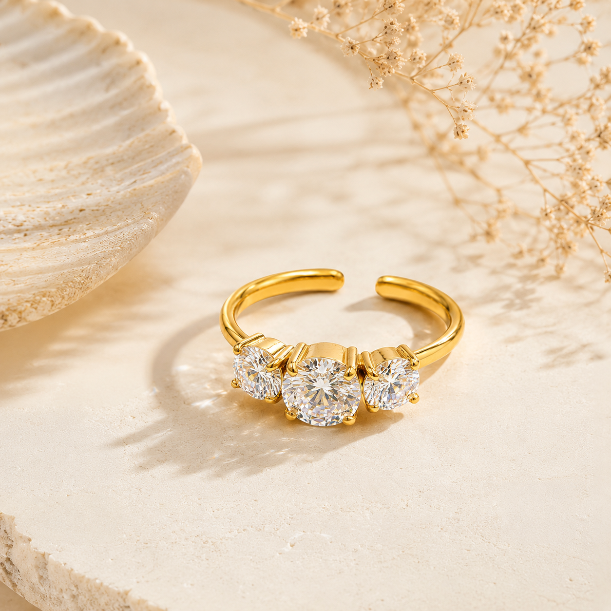 Spark Trio Ring - 18K Gold Plated