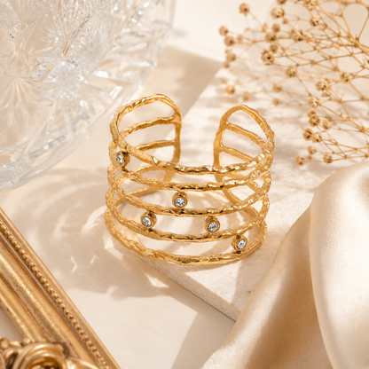 Maria Cuff Ring - 18K Gold Plated (Adjustable)