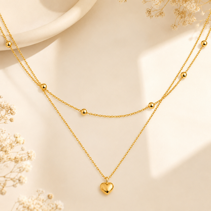 Love Layered Necklace - 18k Gold Plated
