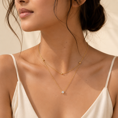 Duo Layered Necklace - 18K Gold Plated