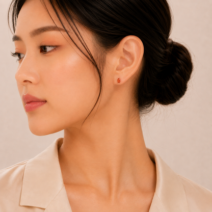 Ember Drop Studs Earrings - 18K Gold Plated