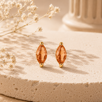 Ember Drop Studs Earrings - 18K Gold Plated