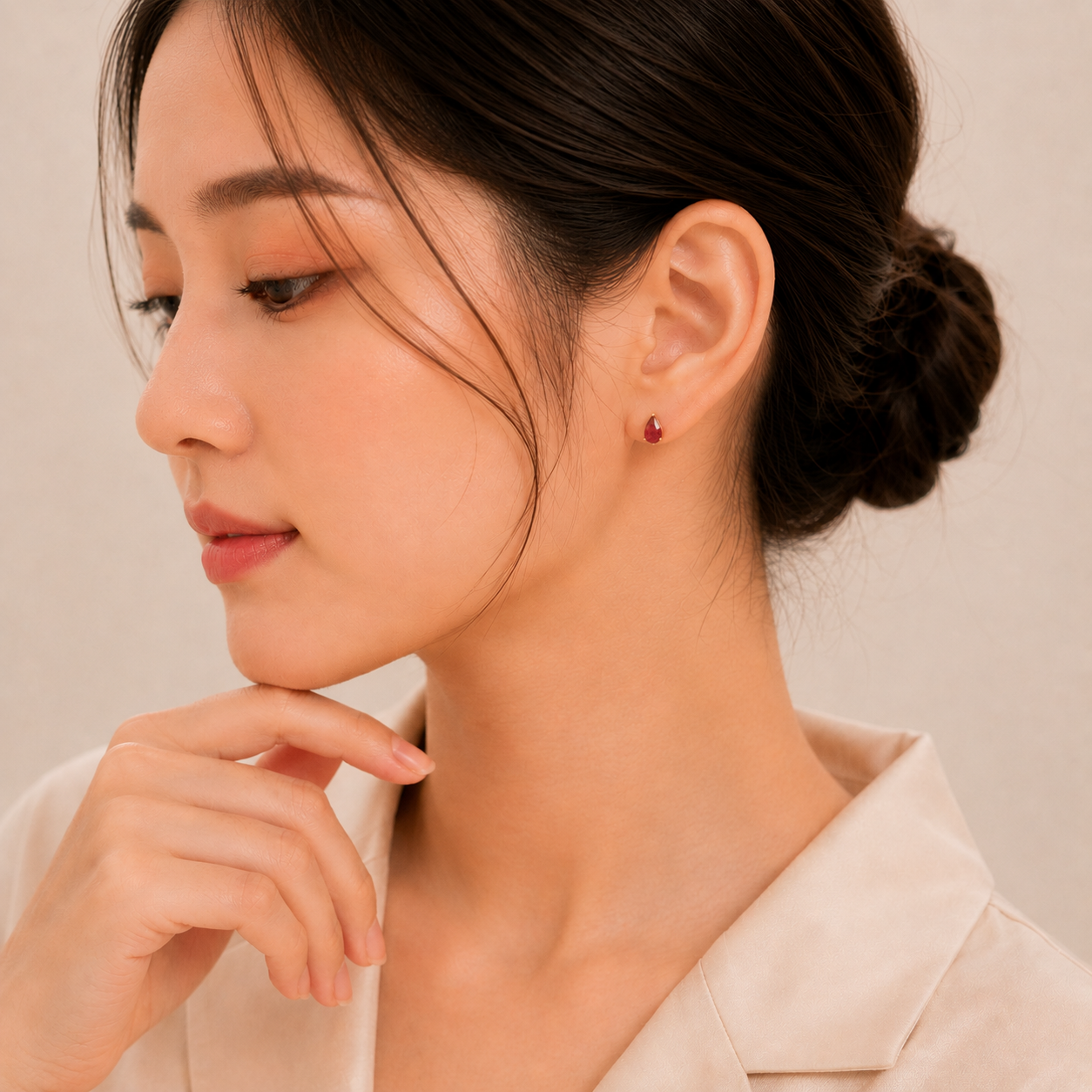 Imperial Drop Studs Earrings - 18K Gold Plated