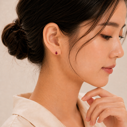 Imperial Drop Studs Earrings - 18K Gold Plated
