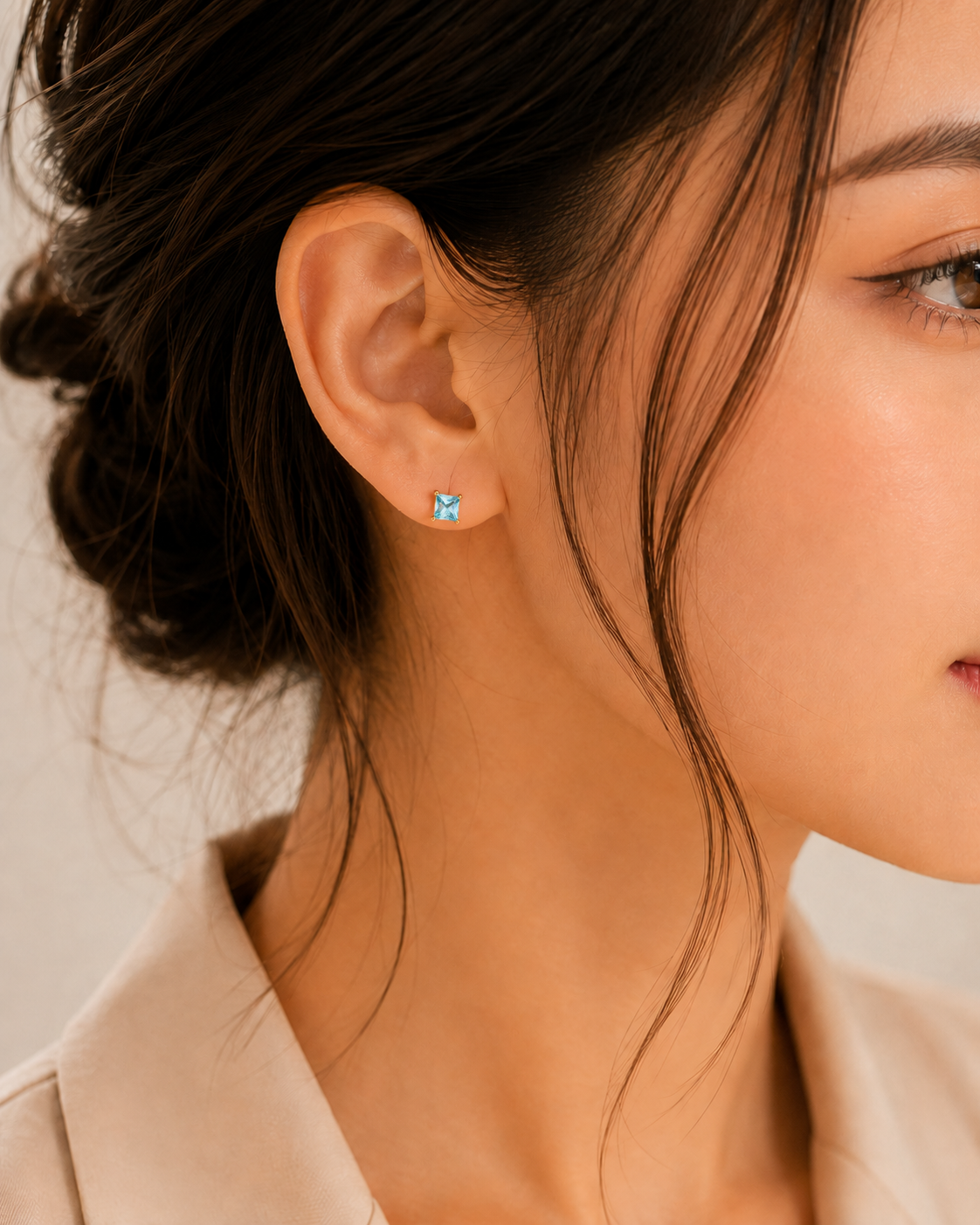 Aqua Radiance Studs Earrings - 18K Gold Plated