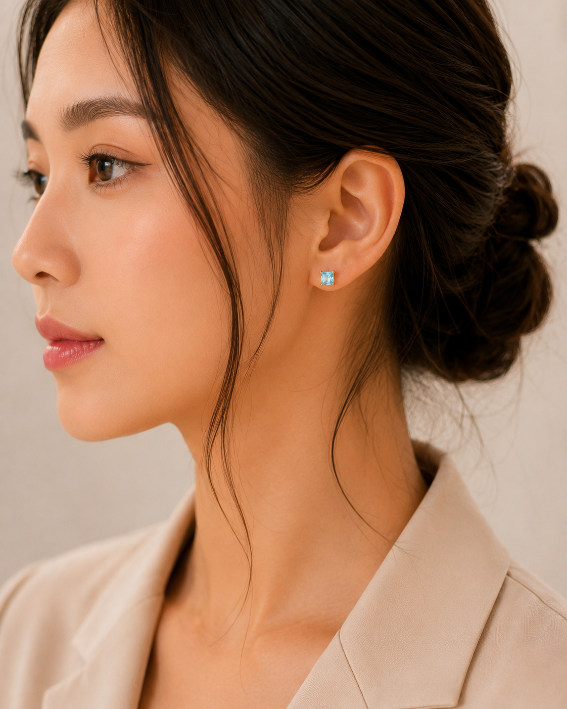 Aqua Radiance Studs Earrings - 18K Gold Plated