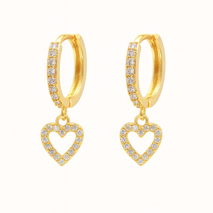 Muse Hearts Earrings - 18K Gold Plated