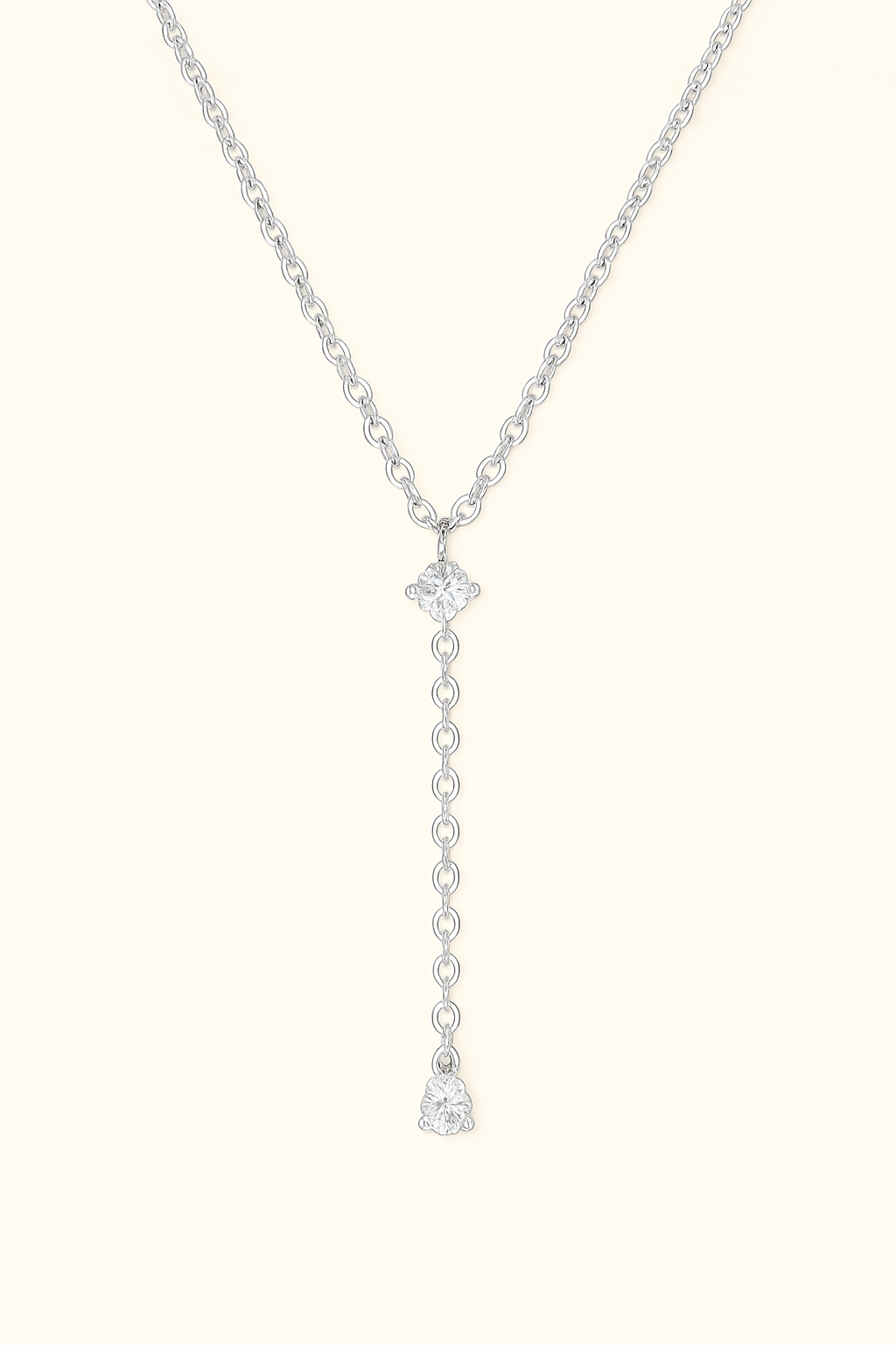 Halo Drop Necklace - 925 Sterling silver