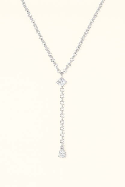 Halo Drop Necklace - 925 Sterling silver