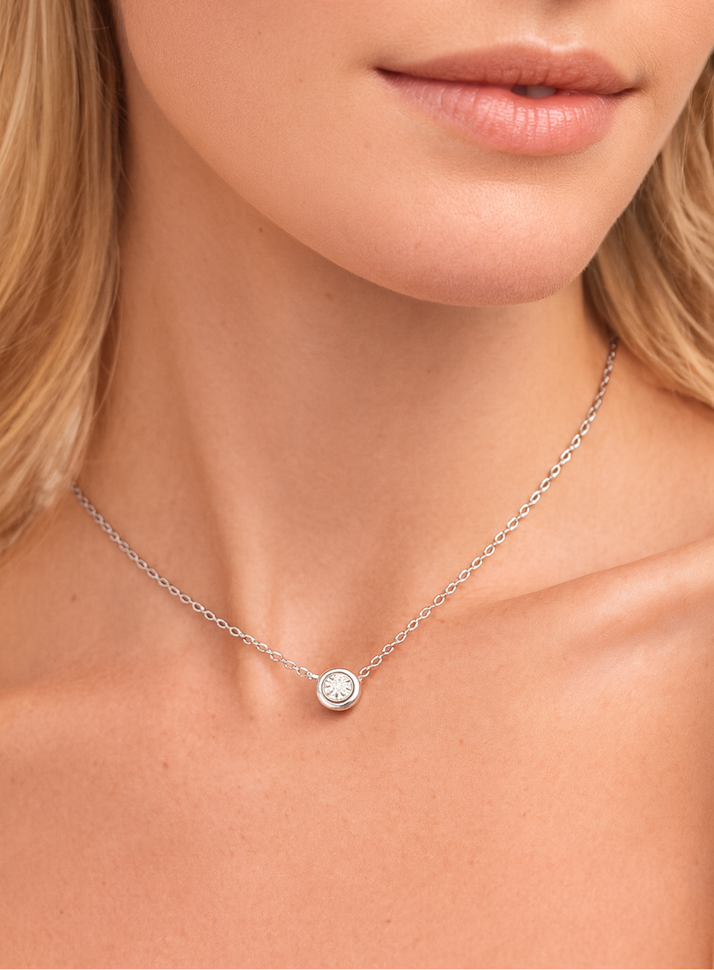Solitaire Necklace - 925 Sterling silver