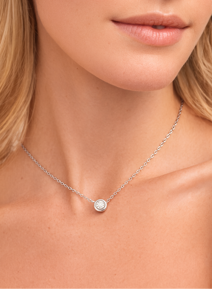 Solitaire Necklace - 925 Sterling silver