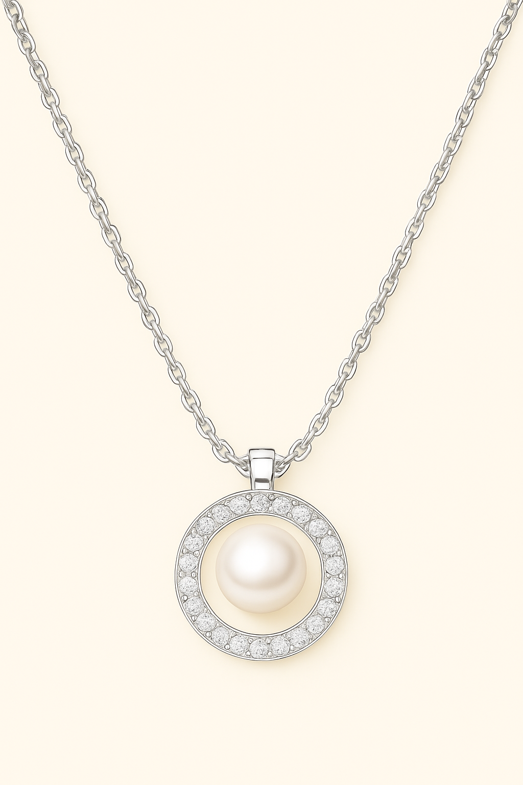 Pearl Loop Necklace - 925 Sterling silver