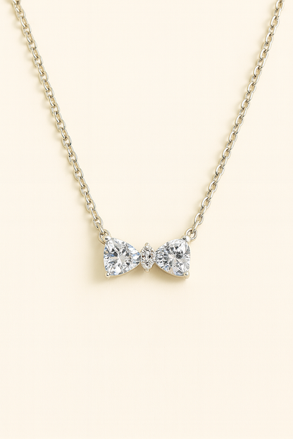 Shining Bow Necklace - 925 Sterling silver