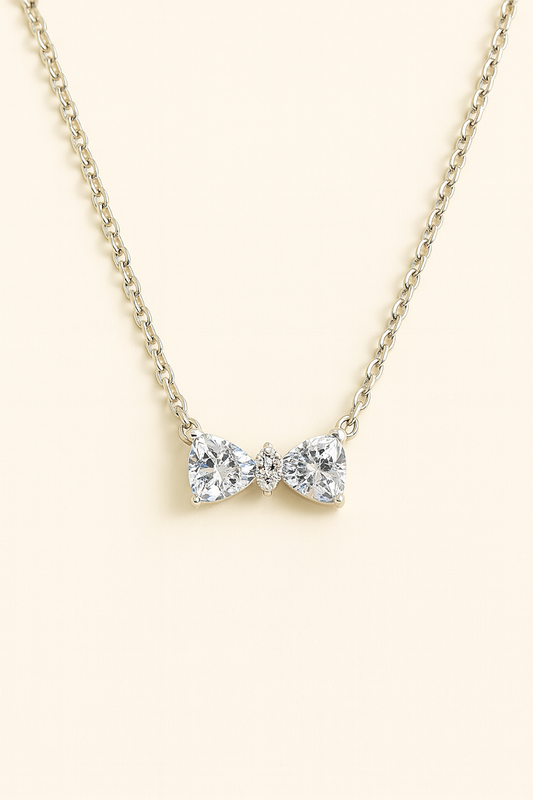 Shining Bow Necklace - 925 Sterling silver