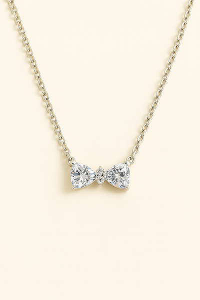 Shining Bow Necklace - 925 Sterling silver