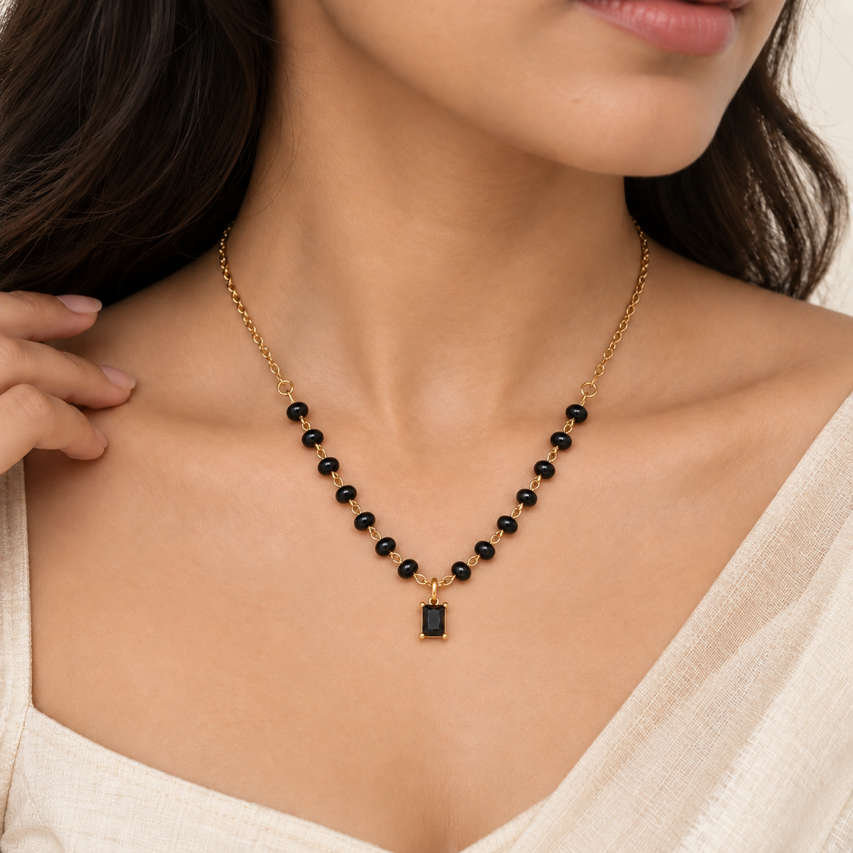 Noir Luxe Mangalsutra - 18K Gold Plated
