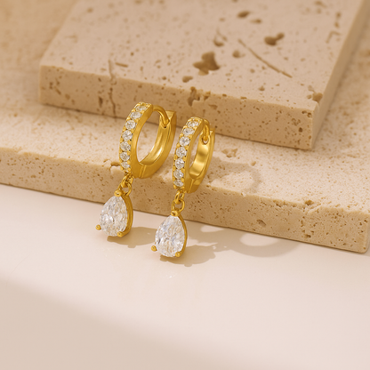 Sia  Solitaire Earrings - 18K Gold Plated