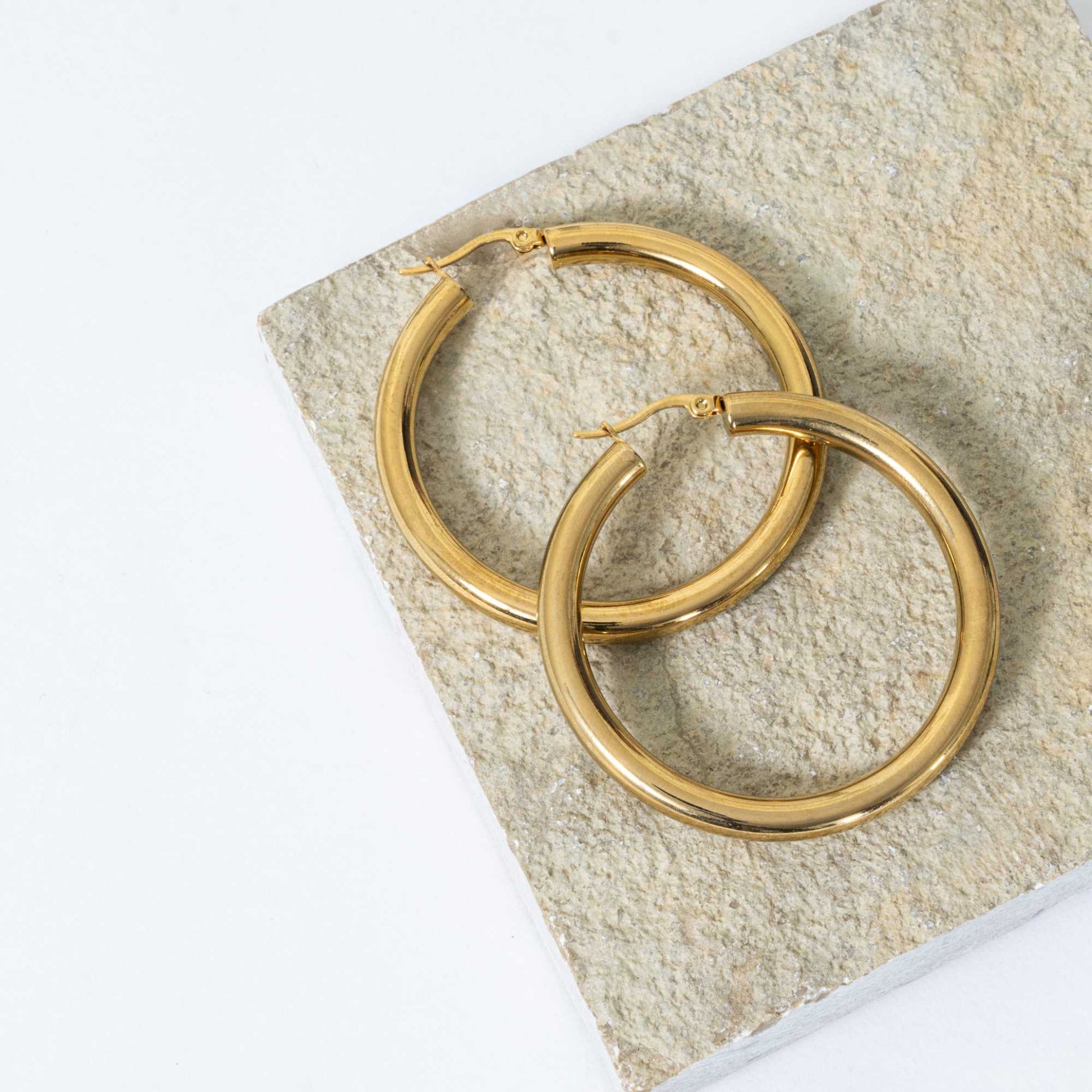 Buy Statement Zella Hoops Earrings (Large) - 18K Gold Plated online jewellery