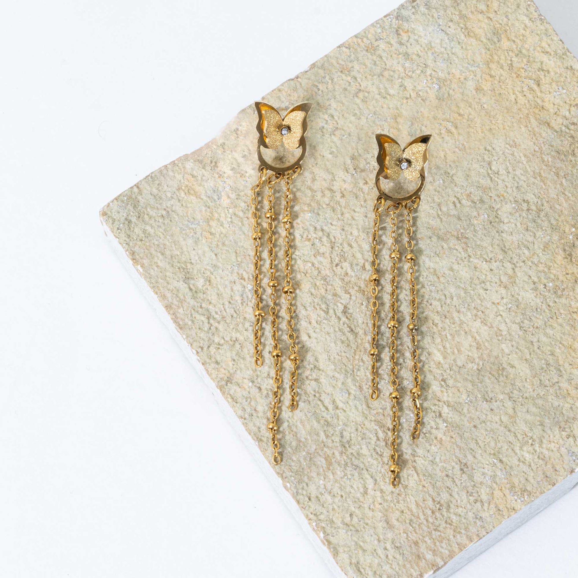 Buy Butterfly Danglers - 18K Gold Plated online jewellery