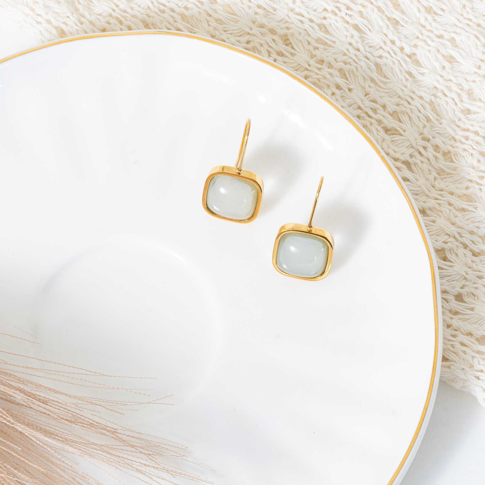 Buy Jade Vintage Earrings - 18K Gold Plated online jewellery